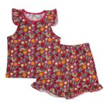 HelloBaby Kız Bebek Atlet-Şort Meyve Baskılı Bisiklet Yaka Sleeveless Reçme - Pembe