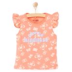 HelloBaby Kız Bebek Atlet-Tişört Bisiklet Yaka Atlet - Mercan