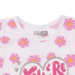 HelloBaby Kız Bebek Atlet-Tişört Çiçek Baskılı Bisiklet Yaka Atlet - Ekru
