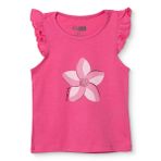 HelloBaby Kız Bebek Atlet-Tişört Çiçek Baskılı Bisiklet Yaka Sleeveless - Koyu Pembe