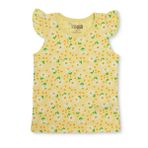 HelloBaby Kız Bebek Atlet-Tişört Çilek Baskılı Bisiklet Yaka Atlet - Sarı