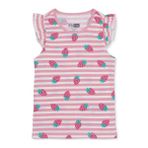 HelloBaby Kız Bebek Atlet-Tişört Çilek Baskılı Bisiklet Yaka Sleeveless - Pembe