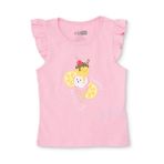 HelloBaby Kız Bebek Atlet-Tişört Meyve Baskılı Bisiklet Yaka Sleeveless - Pembe