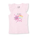 HelloBaby Kız Bebek Atlet-Tişört Yıldız Baskılı Bisiklet Yaka Sleeveless - Pembe