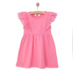 HelloBaby Kız Bebek Basic Elbise Bisiklet Yaka Atlet Kol Pembe -