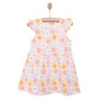 HelloBaby Kız Bebek Basic Elbise Papatya Desenli Bisiklet Yaka Atlet Kol Pembe -