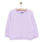 HelloBaby Kız Bebek Basic Hırka İnterlok Bisiklet Yaka Uzun Kol Mor