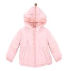 HelloBaby Kız Bebek Basic Kapüşonlu Mont Fermuarlı Hakim Yaka Uzun Kol Pudra -