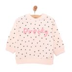 HelloBaby Kız Bebek Basic Sweatshirt Kalp Desenli Bisiklet Yaka Uzun Kol Karışık Renkli 9 Ay -