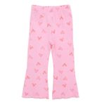 HelloBaby Kız Bebek Basic Tayt Kalp Desenli İspanyol Paça Pembe -