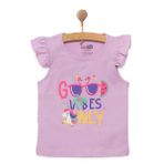 HelloBaby Kız Bebek Basic Tişört Bisiklet Yaka Atlet Kol Mor - Lila
