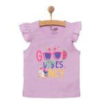 HelloBaby Kız Bebek Basic Tişört Bisiklet Yaka Atlet Kol Mor