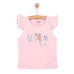 HelloBaby Kız Bebek Basic Tişört Bisiklet Yaka Atlet Kol Pembe -