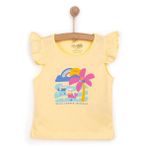 HelloBaby Kız Bebek Basic Tişört Bisiklet Yaka Atlet Kol Sarı -