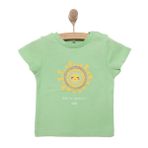 HelloBaby Kız Bebek Basic Tişört Güneş Desenli Bisiklet Yaka Kısa Kol Yeşil -