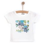 HelloBaby Kız Bebek Basic Tişört Koala Desenli Bisiklet Yaka Kısa Kol Ekru -