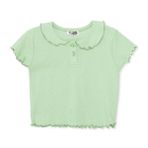 HelloBaby Kız Bebek Bluz Düğmeli Bebe Yaka Short Sleeve - Yeşil