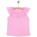 HelloBaby Kız Bebek Bluz Romantic Garden Bebe Yaka Atlet Kol Pembe 9-12 Ay -