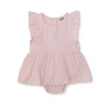 HelloBaby Kız Bebek Body Çıtçıtlı Bisiklet Yaka Atlet - Açık Pembe
