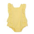 HelloBaby Kız Bebek Body Çıtçıtlı Modelli Yaka Atlet - Sarı