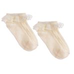 HelloBaby Kız Bebek Dantelli Çorap Ekru 0-6 Ay -