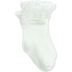 Hellobaby Kız Bebek Dantelli Çorap Kalp Baskılı - 0 - 6 Ay - Ekru