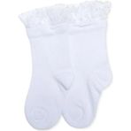 Hellobaby Kız Bebek Dantelli Çorap Kalp Baskılı - 6-12 Ay - Beyaz
