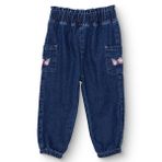 HelloBaby Kız Bebek Denim Pantolon Lastikli - İndigo