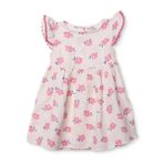 HelloBaby Kız Bebek Ditsy Flower Elbise Bisiklet Yaka Kısa Kol