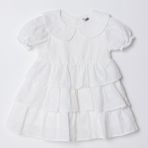 HelloBaby Kız Bebek Elbise Bebe Yaka Short Sleeve - Beyaz
