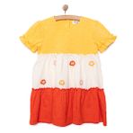 HelloBaby Kız Bebek Elbise Bisiklet Yaka Kısa Kol - Sarı