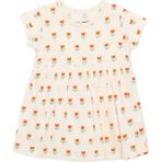 Hellobaby Kız Bebek Elbise Body Çiçek Baskılı Çıtçıtlı Bisiklet Yaka Short Sleeve - Bej - 6 - 9 Ay