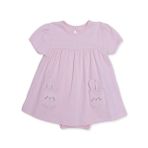 HelloBaby Kız Bebek Elbise Body Hayvan Baskılı Çıtçıtlı Bisiklet Yaka Kısa Kol - Pembe