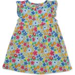 Hellobaby Kız Bebek Elbise Çiçek Baskılı Bisiklet Yaka Sleeveless - Mavi - 6 - 9 Ay