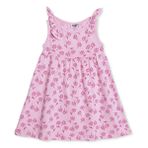 HelloBaby Kız Bebek Elbise Çiçek Baskılı Bisiklet Yaka Strappy - Pembe