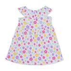 HelloBaby Kız Bebek Elbise Çiçek Baskılı Fırfırlı Yaka Sleeveless - Ekru