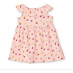 Hellobaby Kız Bebek Elbise Çiçek Baskılı Fırfırlı Yaka Sleeveless - Pembe - 2 - 3 Yaş