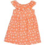 Hellobaby Kız Bebek Elbise Çiçek Baskılı Fırfırlı Yaka Sleeveless - Turuncu - 2 - 3 Yaş