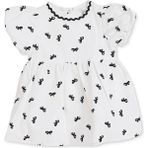 Hellobaby Kız Bebek Elbise Çıtçıtlı Bebe Yaka Kısa Kol - 3 - 6 Ay - Ekru
