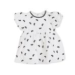 HelloBaby Kız Bebek Elbise Çıtçıtlı Bebe Yaka Kısa Kol - Ekru