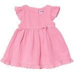 Hellobaby Kız Bebek Elbise Çıtçıtlı Bisiklet Yaka Short Sleeve - 3 - 6 Ay - Pembe