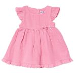 HelloBaby Kız Bebek Elbise Çıtçıtlı Bisiklet Yaka Short Sleeve - Pembe