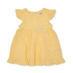 HelloBaby Kız Bebek Elbise Çıtçıtlı Bisiklet Yaka Short Sleeve - Sarı