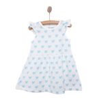 HelloBaby Kız Bebek Elbise Fiyonk Baskılı Bisiklet Yaka Atlet - Ekru