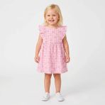 Hellobaby Kız Bebek Elbise Fiyonk Baskılı Bisiklet Yaka Short Sleeve - Pembe - 18 - 24 Ay