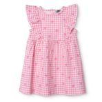 HelloBaby Kız Bebek Elbise Fiyonk Baskılı Bisiklet Yaka Short Sleeve - Pembe