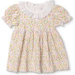Hellobaby Kız Bebek Elbise Kareli Çıtçıtlı Bisiklet Yaka Kısa Kol - 1 - 3 Ay - Desenli