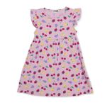 HelloBaby Kız Bebek Elbise Meyve Baskılı Düğmeli Bisiklet Yaka Sleeveless - Pembe