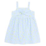HelloBaby Kız Bebek Elbise Meyve Baskılı Modelli Yaka Strappy Reçme - Mavi