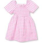 Hellobaby Kız Bebek Elbise Modelli Yaka Short Sleeve - 2 - 3 Yaş - Pembe